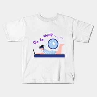 Go to sleep blue Kids T-Shirt